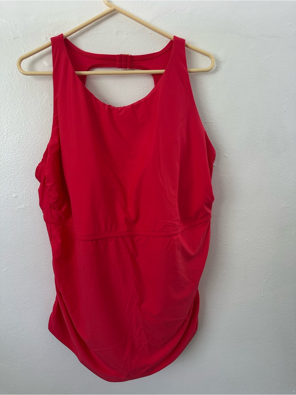Women's Shade & Shore High Neck Tankini Top Red 3X